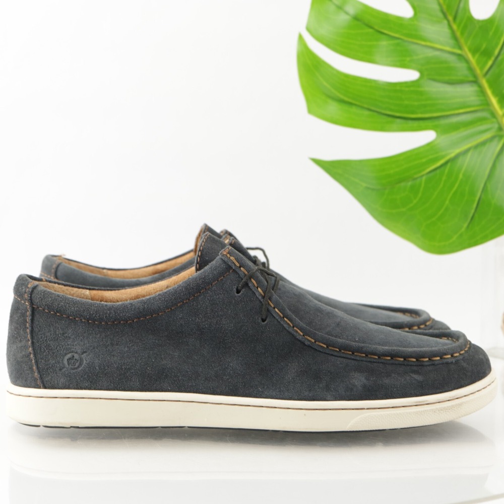 Born Mens Canning Shoes Size 11 Gray Suede Moc Lace Up Casual Comfort Sneakers